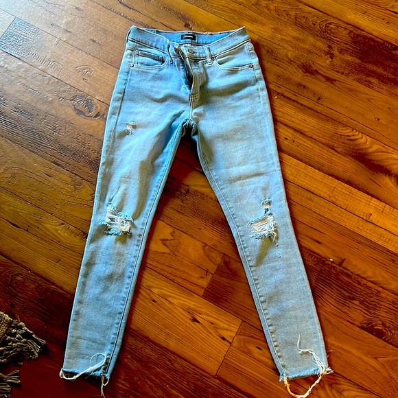 Express gently worn skinny mid rise jeans sz 6Reg - Picture 4 of 4